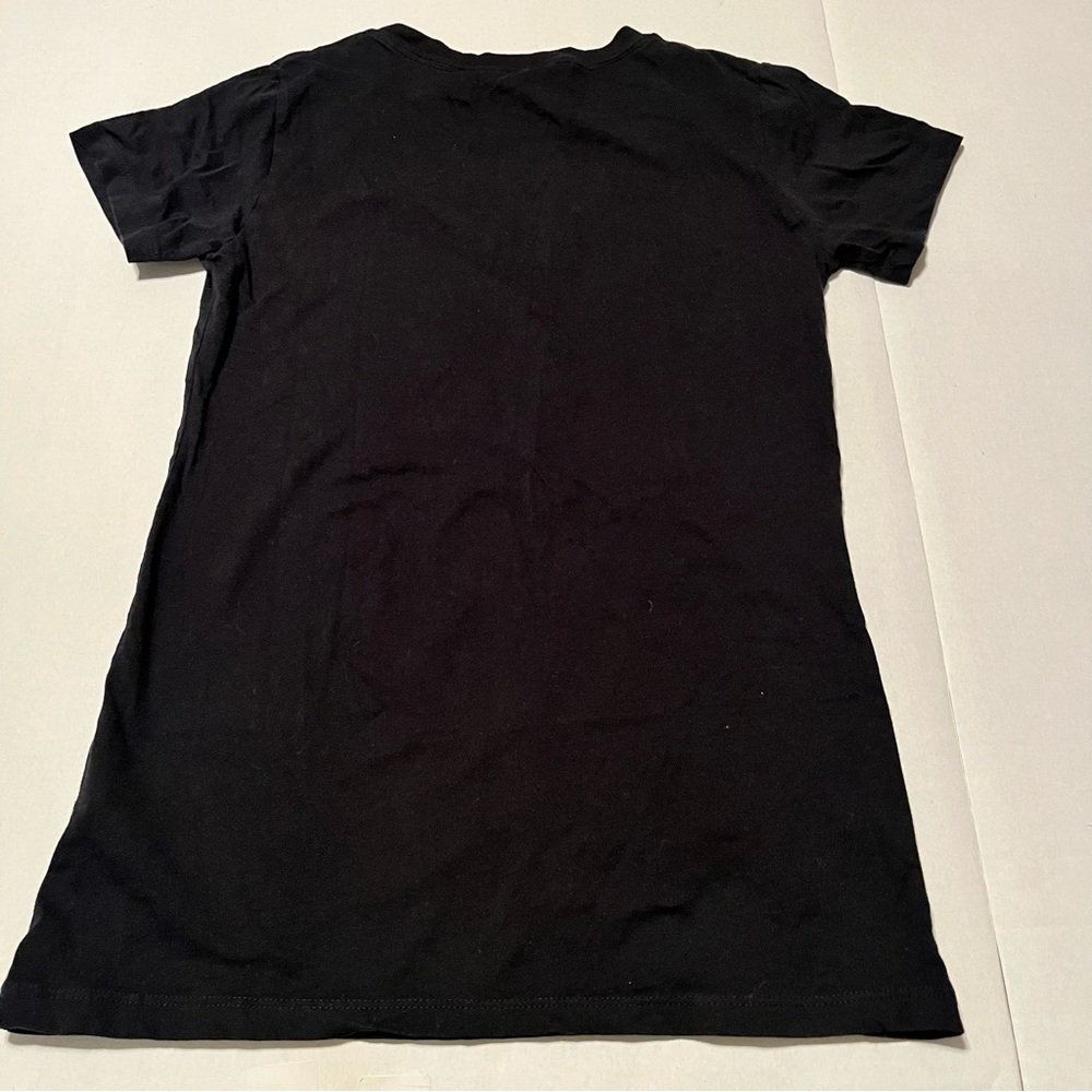 Leesburg Bikefest Women Size Medium Black Short Sleeve Shirt Fitted Biker V-neck - Picture 7 of 7